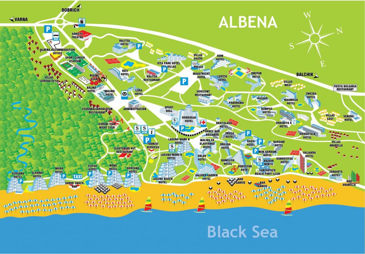 નકશો albena બલ્ગેરિયા