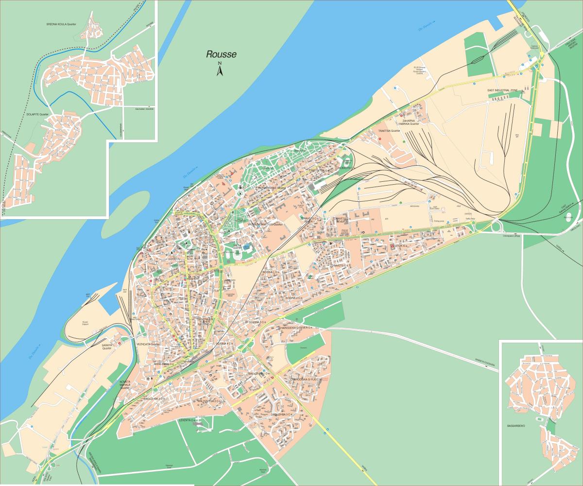rousse બલ્ગેરિયા નકશો